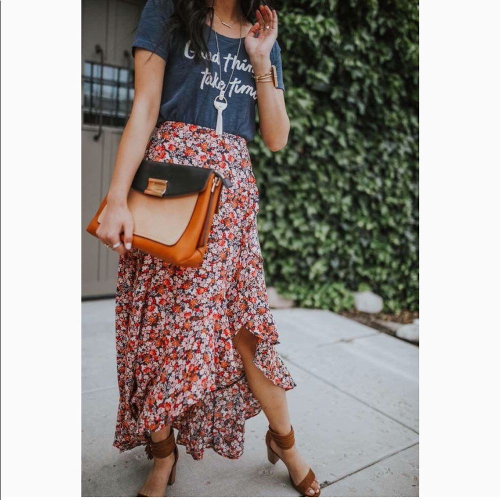 Bohme boutique floral maxi skirt
